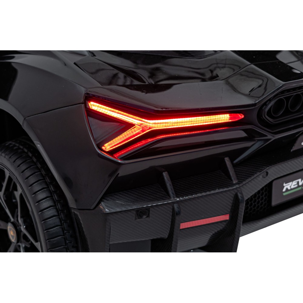 JOKO Elektrické autíčko Lamborghini Revuelto XL 4x4 24V, Dvojmiestne Kožené sedadlo, Penové kolesá, FM rádio, Nosnosť 60kg, čier