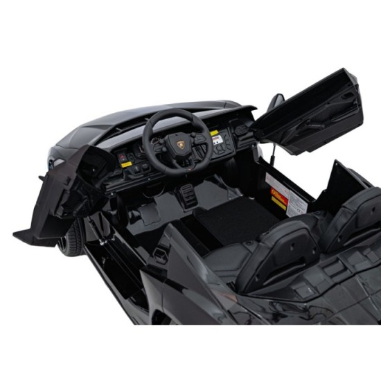 JOKO Elektrické autíčko Lamborghini Revuelto XL 4x4 24V, Dvojmiestne Kožené sedadlo, Penové kolesá, FM rádio, Nosnosť 60kg, čier