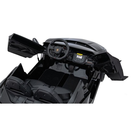 JOKO Elektrické autíčko Lamborghini Revuelto XL 4x4 24V, Dvojmiestne Kožené sedadlo, Penové kolesá, FM rádio, Nosnosť 60kg, čier