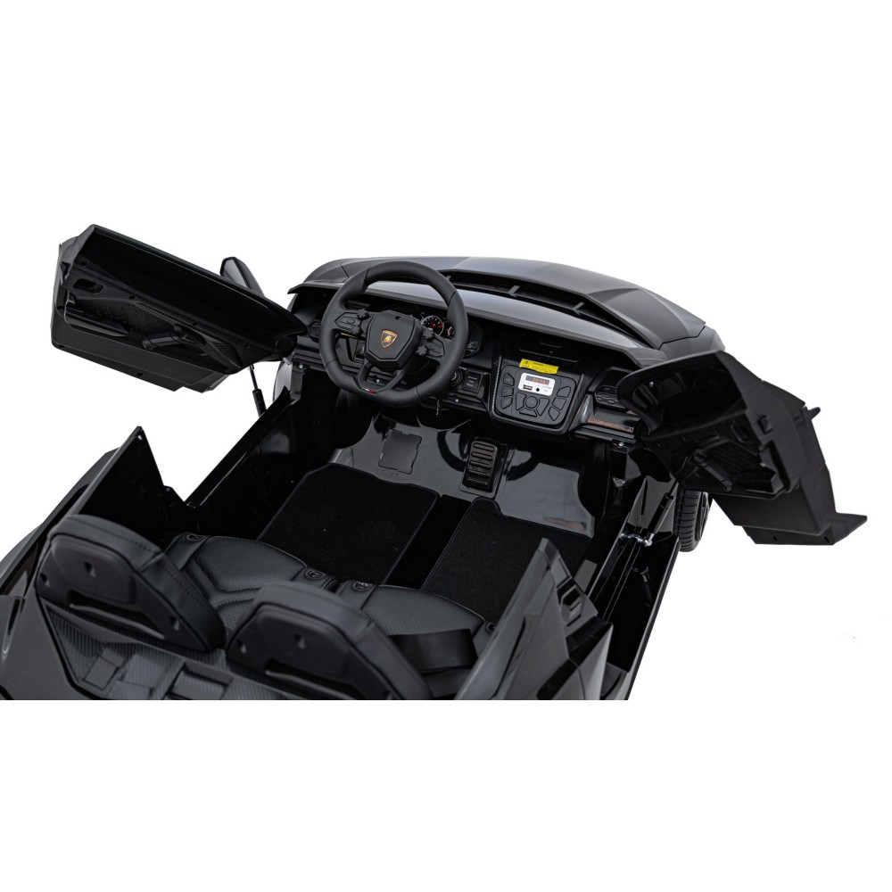 JOKO Elektrické autíčko Lamborghini Revuelto XL 4x4 24V, Dvojmiestne Kožené sedadlo, Penové kolesá, FM rádio, Nosnosť 60kg, čier
