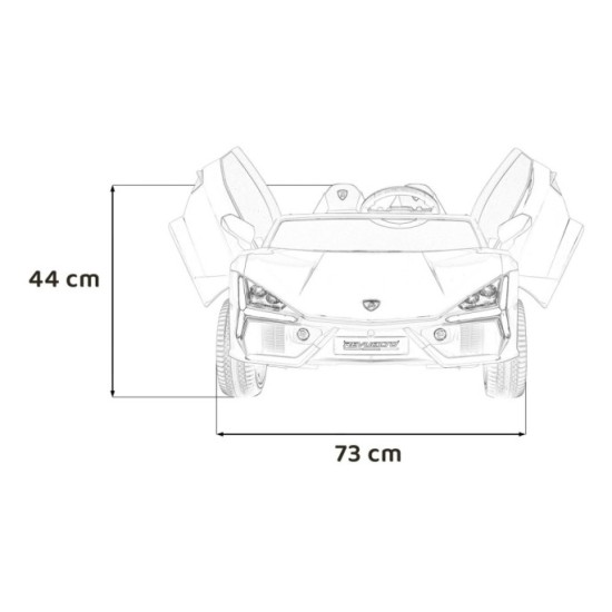 JOKO Elektrické autíčko Lamborghini Revuelto XL 4x4 24V, Dvojmiestne Kožené sedadlo, Penové kolesá, FM rádio, Nosnosť 60kg, čier
