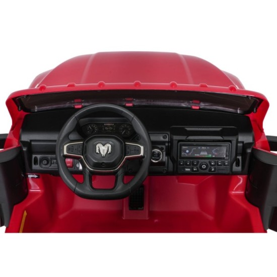 JOKO Elektrické atíčko RAM 3500 2x200W 24V, kožené sedadlo, nosnosť 50kg, penové kolesá, červené