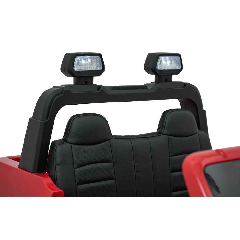 JOKO Elektrické atíčko RAM 3500 2x200W 24V, kožené sedadlo, nosnosť 50kg, penové kolesá, červené
