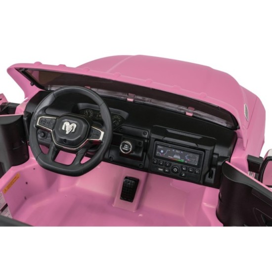 JOKO Elektrické atíčko RAM 3500 2x200W 24V, kožené sedadlo, nosnosť 50kg, penové kolesá, ružové