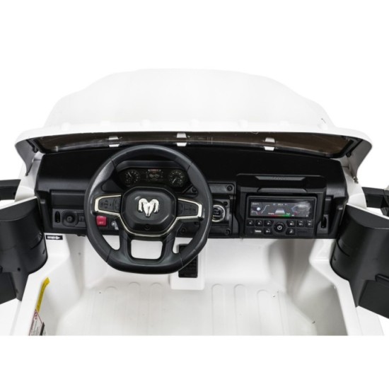 JOKO Elektrické atíčko RAM 3500 2x200W 24V, kožené sedadlo, nosnosť 50kg, penové kolesá, biele