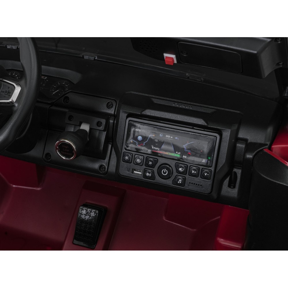 JOKO Elektrické atíčko RAM 3500 Hasičské Auto 2x200W 24V, kožené sedadlo, penové kolesá, červené