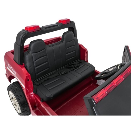 JOKO Elektrické atíčko RAM 3500 Hasičské Auto 2x200W 24V, kožené sedadlo, penové kolesá, červené