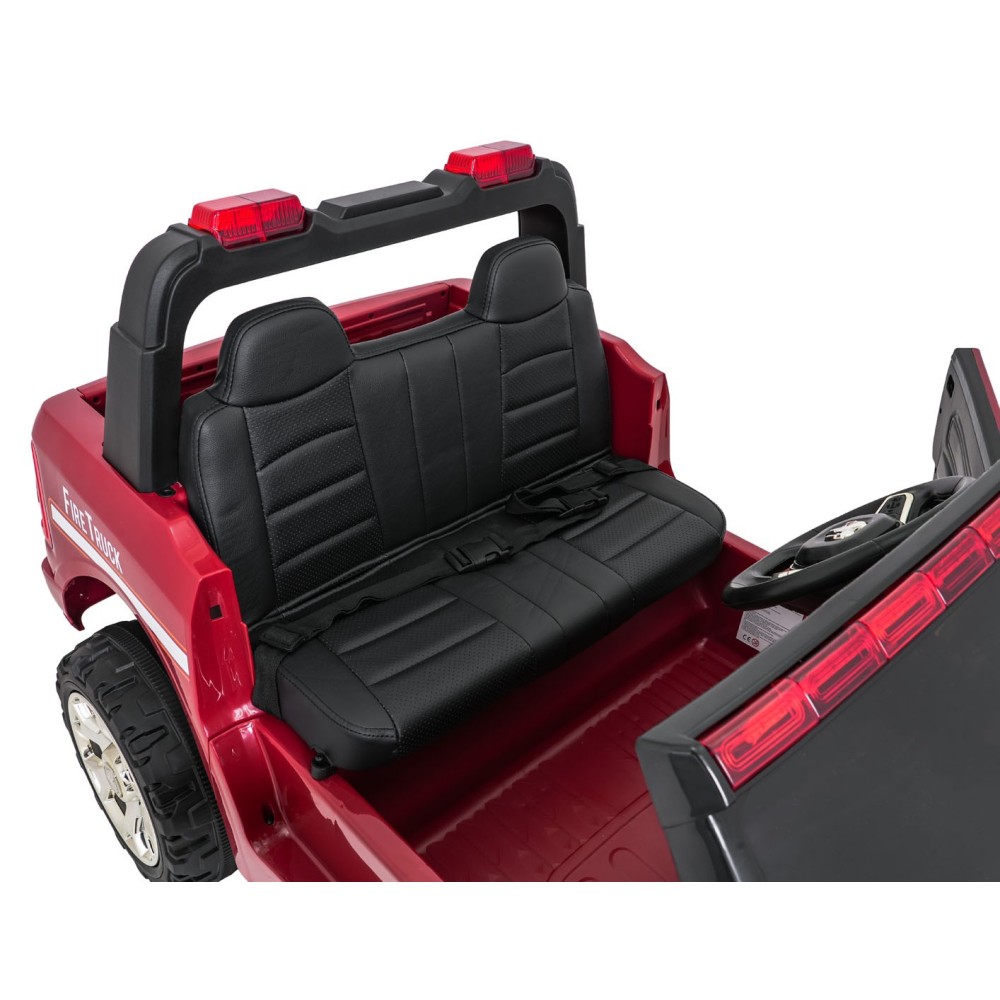 JOKO Elektrické atíčko RAM 3500 Hasičské Auto 2x200W 24V, kožené sedadlo, penové kolesá, červené