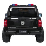 JOKO Elektrické atíčko RAM 3500 Policajné auto 2x200W 24V, kožené sedadlo, nosnosť 50kg, majáky, penové kolesá, čierne