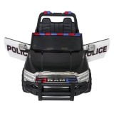 JOKO Elektrické atíčko RAM 3500 Policajné auto 2x200W 24V, kožené sedadlo, nosnosť 50kg, majáky, penové kolesá, čierne