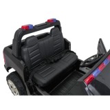 JOKO Elektrické atíčko RAM 3500 Policajné auto 2x200W 24V, kožené sedadlo, nosnosť 50kg, majáky, penové kolesá, čierne