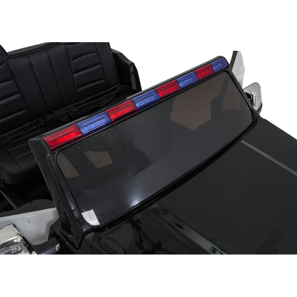 JOKO Elektrické atíčko RAM 3500 Policajné auto 2x200W 24V, kožené sedadlo, nosnosť 50kg, majáky, penové kolesá, čierne