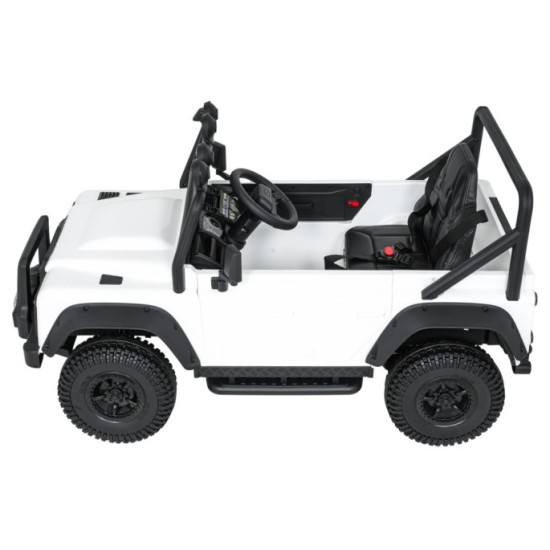 JOKO Elektrické autičko Land Rover Defender 110 SVX Concept 2x100W 24V, penové kolesá, kožené sedadlo, biele