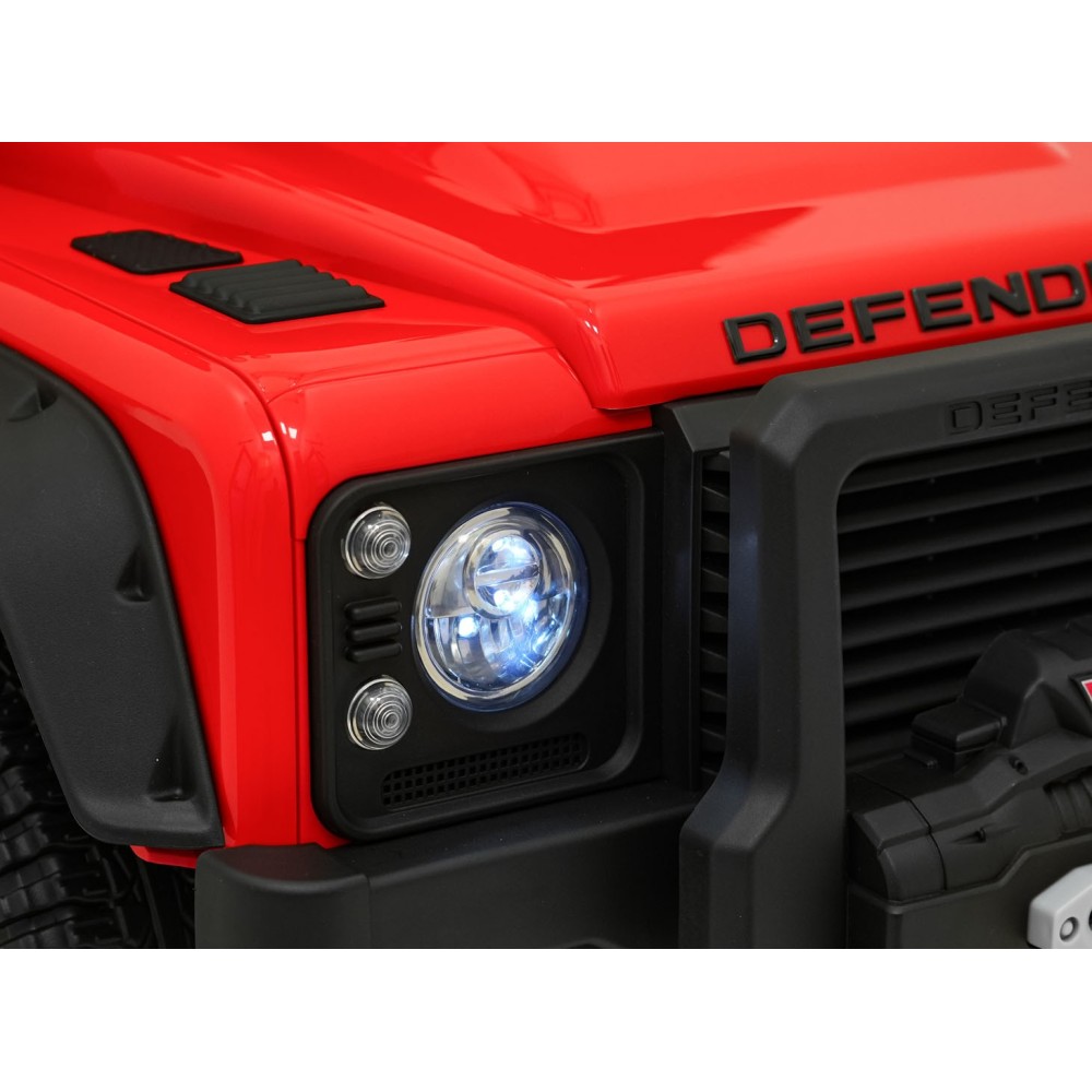 JOKO Elektrické autičko Land Rover Defender 110 SVX Concept 2x100W 24V, penové kolesá, kožené sedadlo, červené