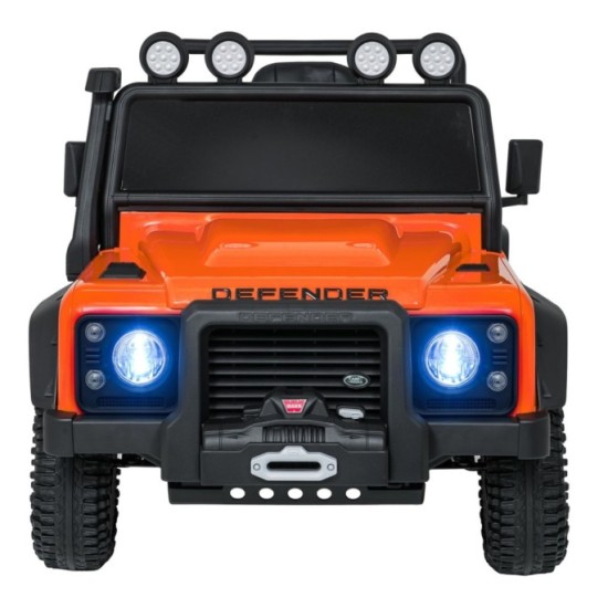 JOKO Elektrické autičko Land Rover Defender 110 SVX Concept 2x100W 24V, penové kolesá, kožené sedadlo, oranžové