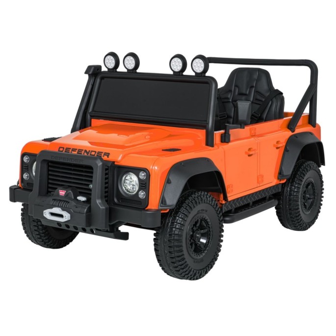 JOKO Elektrické autičko Land Rover Defender 110 SVX Concept 2x100W 24V, penové kolesá, kožené sedadlo, oranžové