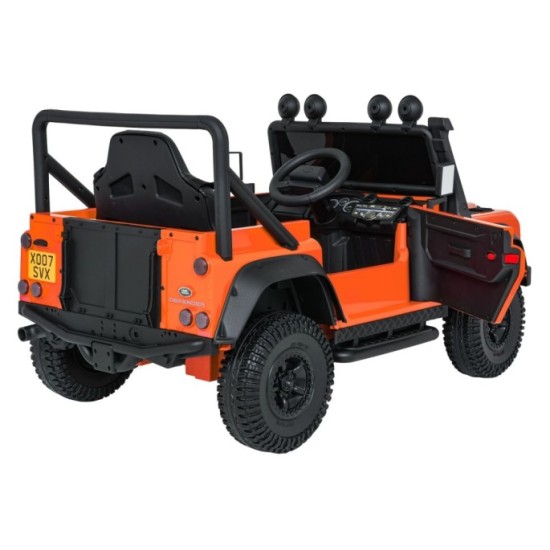 JOKO Elektrické autičko Land Rover Defender 110 SVX Concept 2x100W 24V, penové kolesá, kožené sedadlo, oranžové
