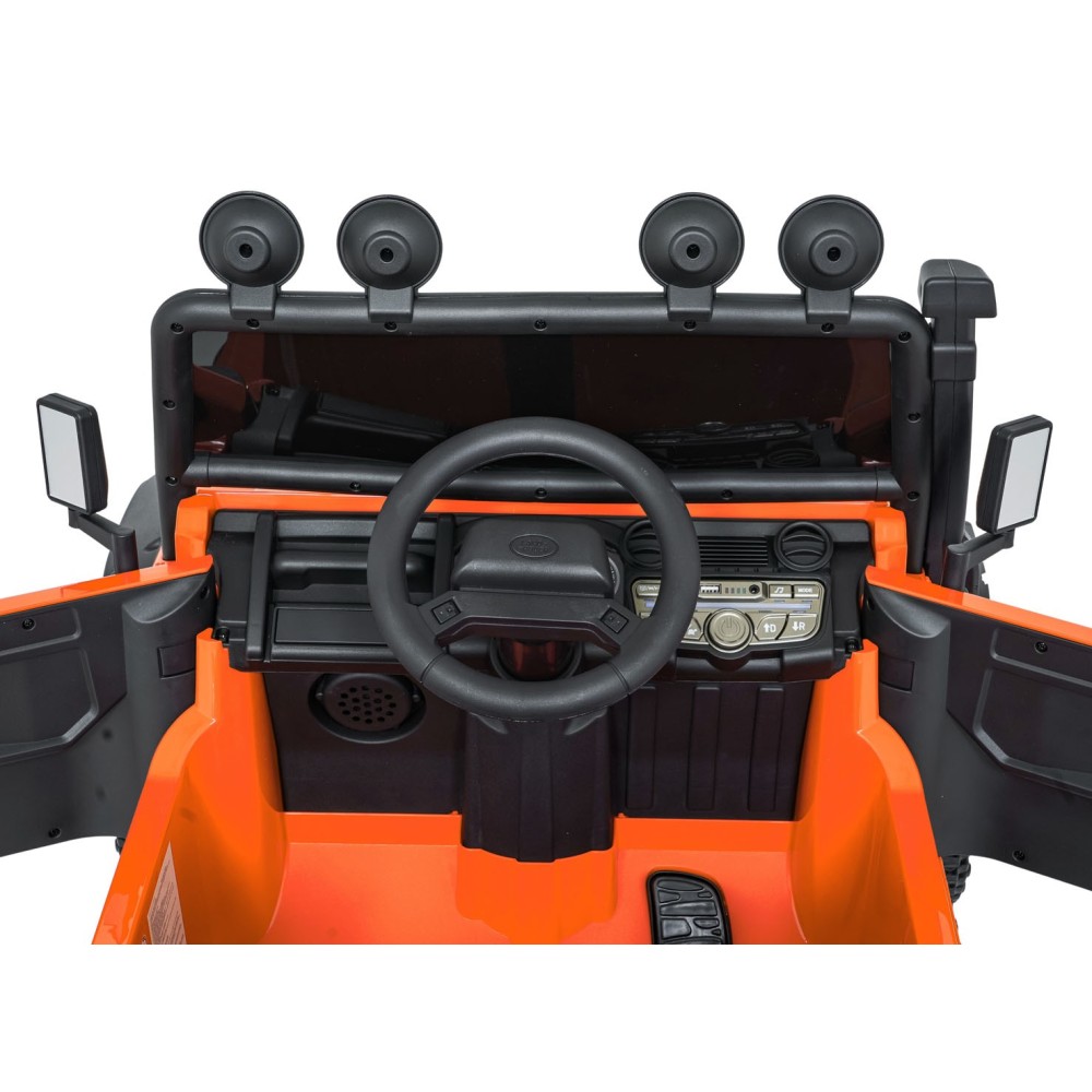 JOKO Elektrické autičko Land Rover Defender 110 SVX Concept 2x100W 24V, penové kolesá, kožené sedadlo, oranžové
