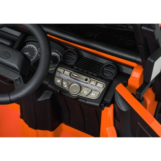 JOKO Elektrické autičko Land Rover Defender 110 SVX Concept 2x100W 24V, penové kolesá, kožené sedadlo, oranžové