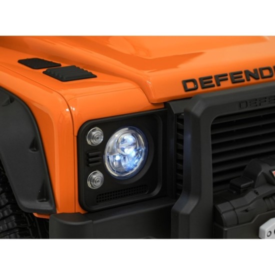 JOKO Elektrické autičko Land Rover Defender 110 SVX Concept 2x100W 24V, penové kolesá, kožené sedadlo, oranžové