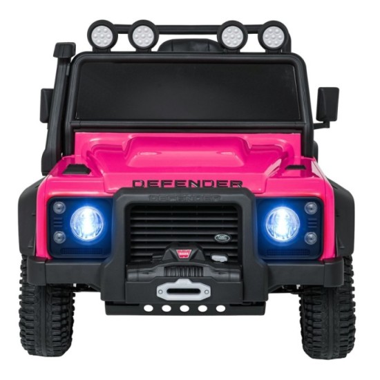 JOKO Elektrické autičko Land Rover Defender 110 SVX Concept 2x100W 24V, penové kolesá, kožené sedadlo, ružové