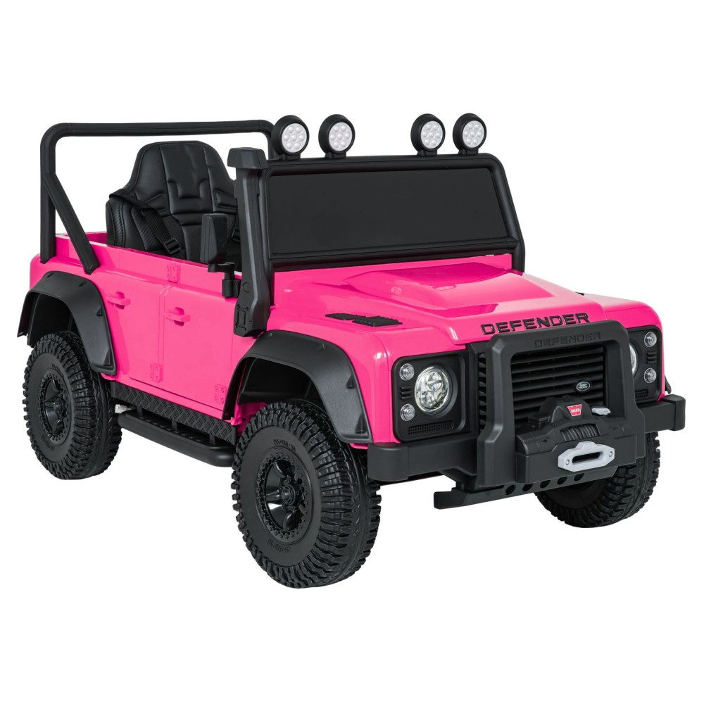JOKO Elektrické autičko Land Rover Defender 110 SVX Concept 2x100W 24V, penové kolesá, kožené sedadlo, ružové