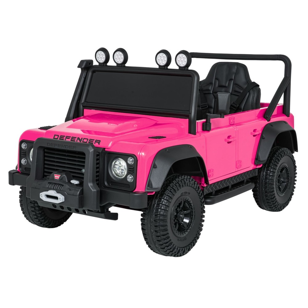 JOKO Elektrické autičko Land Rover Defender 110 SVX Concept 2x100W 24V, penové kolesá, kožené sedadlo, ružové