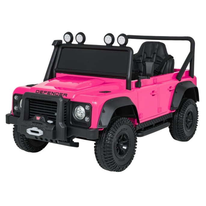 JOKO Elektrické autičko Land Rover Defender 110 SVX Concept 2x100W 24V, penové kolesá, kožené sedadlo, ružové