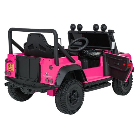 JOKO Elektrické autičko Land Rover Defender 110 SVX Concept 2x100W 24V, penové kolesá, kožené sedadlo, ružové