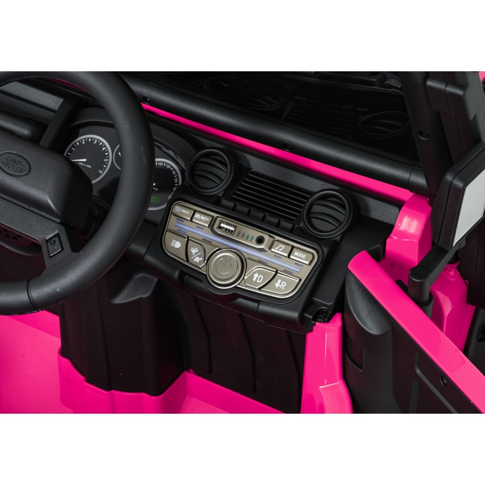 JOKO Elektrické autičko Land Rover Defender 110 SVX Concept 2x100W 24V, penové kolesá, kožené sedadlo, ružové
