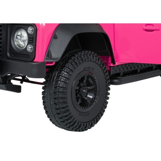 JOKO Elektrické autičko Land Rover Defender 110 SVX Concept 2x100W 24V, penové kolesá, kožené sedadlo, ružové