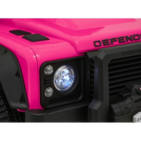 JOKO Elektrické autičko Land Rover Defender 110 SVX Concept 2x100W 24V, penové kolesá, kožené sedadlo, ružové
