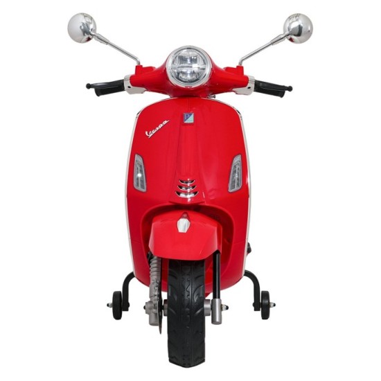 JOKO Elektrická Motorka Skúter Vespa ROMA, kožené sedalo, penové kolesá, červená