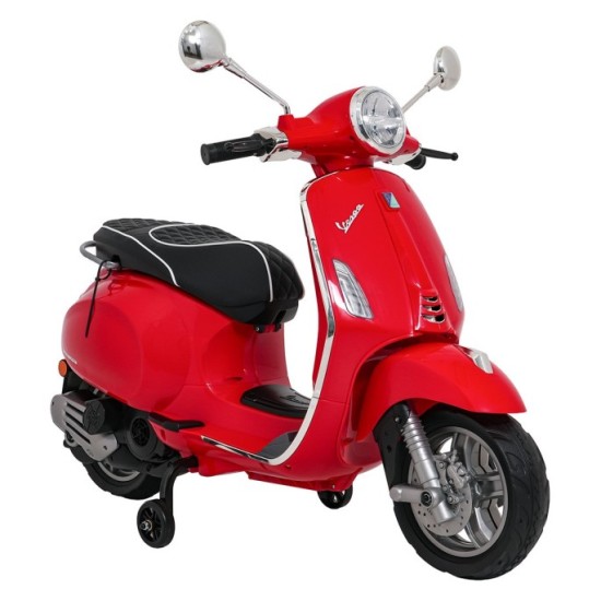JOKO Elektrická Motorka Skúter Vespa ROMA, kožené sedalo, penové kolesá, červená
