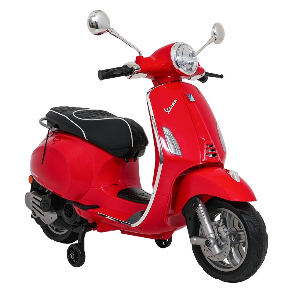 JOKO Elektrická Motorka Skúter Vespa ROMA, kožené sedalo, penové kolesá, červená
