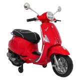 JOKO Elektrická Motorka Skúter Vespa ROMA, kožené sedalo, penové kolesá, červená