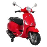 JOKO Elektrická Motorka Skúter Vespa ROMA, kožené sedalo, penové kolesá, červená