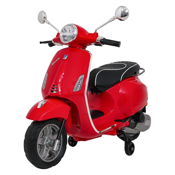 JOKO Elektrická Motorka Skúter Vespa ROMA, kožené sedalo, penové kolesá, červená