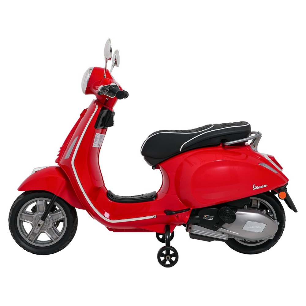 JOKO Elektrická Motorka Skúter Vespa ROMA, kožené sedalo, penové kolesá, červená