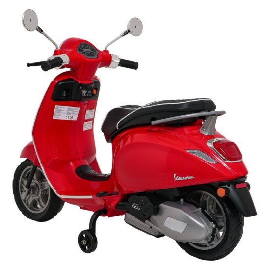 JOKO Elektrická Motorka Skúter Vespa ROMA, kožené sedalo, penové kolesá, červená