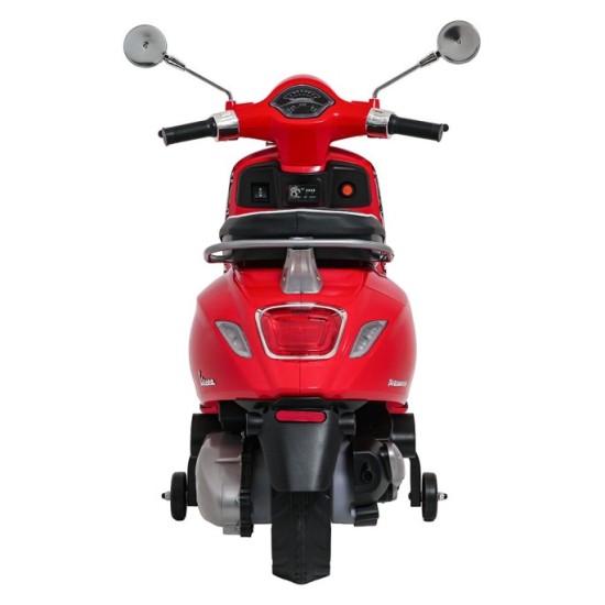 JOKO Elektrická Motorka Skúter Vespa ROMA, kožené sedalo, penové kolesá, červená