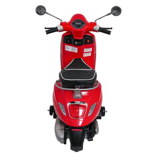 JOKO Elektrická Motorka Skúter Vespa ROMA, kožené sedalo, penové kolesá, červená