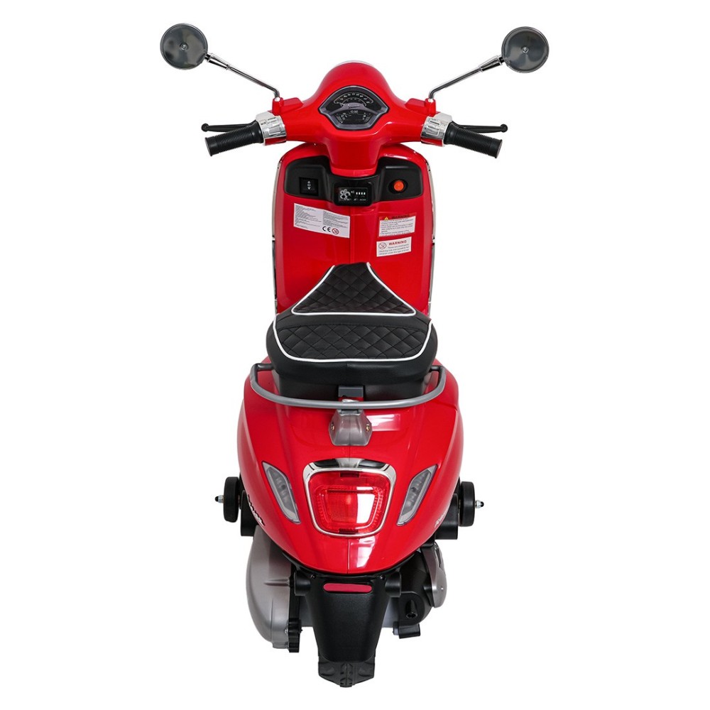 JOKO Elektrická Motorka Skúter Vespa ROMA, kožené sedalo, penové kolesá, červená