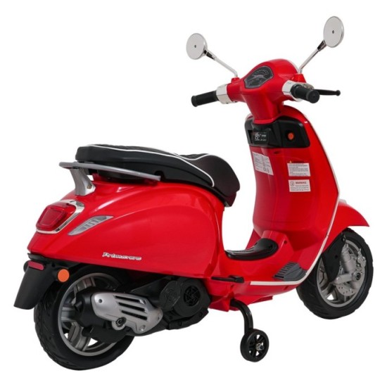 JOKO Elektrická Motorka Skúter Vespa ROMA, kožené sedalo, penové kolesá, červená