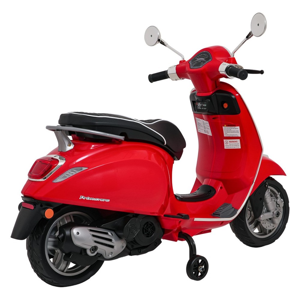 JOKO Elektrická Motorka Skúter Vespa ROMA, kožené sedalo, penové kolesá, červená