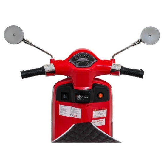 JOKO Elektrická Motorka Skúter Vespa ROMA, kožené sedalo, penové kolesá, červená