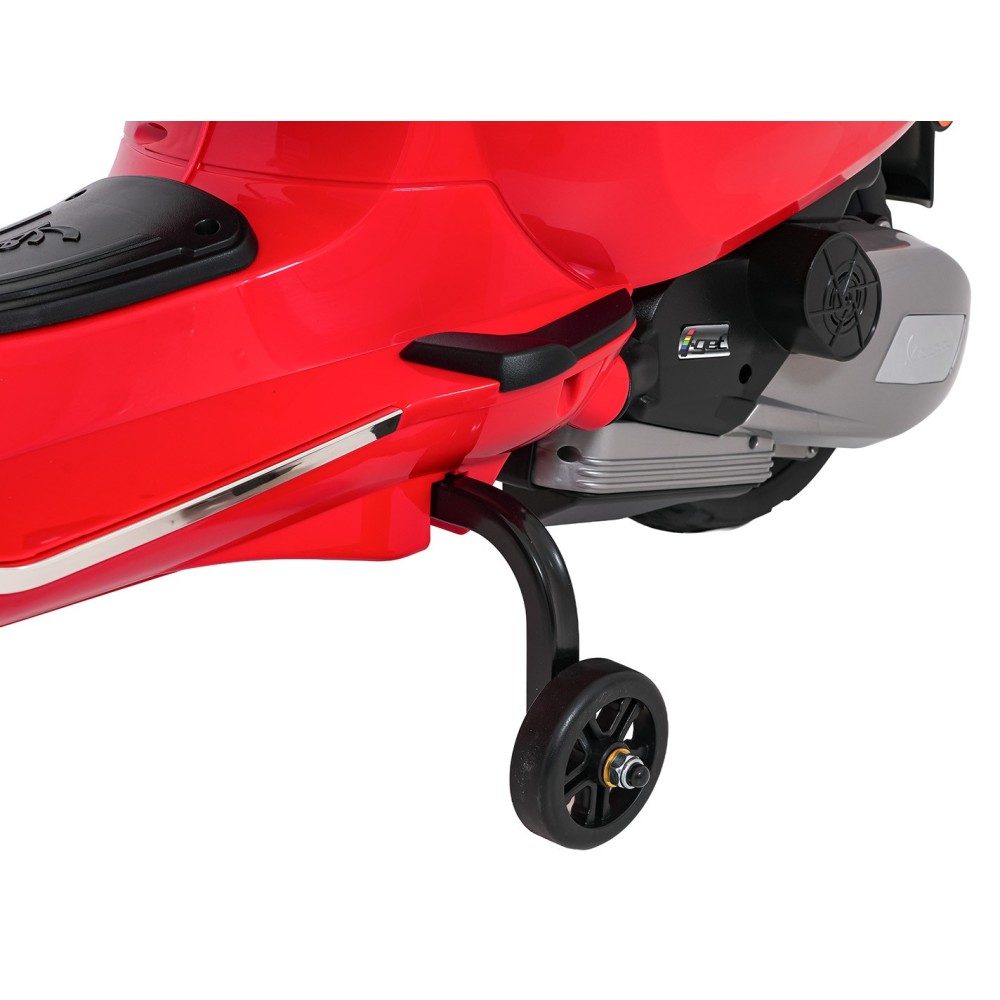 JOKO Elektrická Motorka Skúter Vespa ROMA, kožené sedalo, penové kolesá, červená