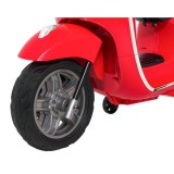 JOKO Elektrická Motorka Skúter Vespa ROMA, kožené sedalo, penové kolesá, červená