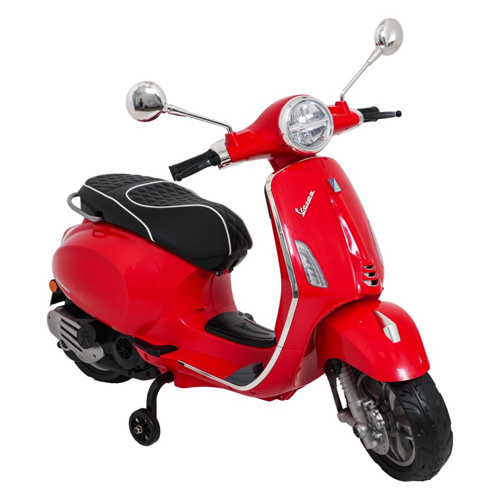 JOKO Elektrická Motorka Skúter Vespa ROMA, kožené sedalo, penové kolesá, červená