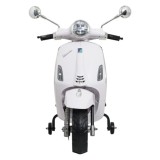 JOKO Elektrická Motorka Skúter Vespa ROMA, kožené sedalo, penové kolesá, biela